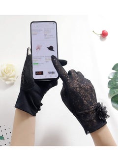 XiuWoo Pair Of Casual Lace Pattern Gloves Black  - Image 2