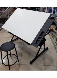 ماركة غير محددة طاولة رسم بأدراج أبيض/ أسود  - Image 2