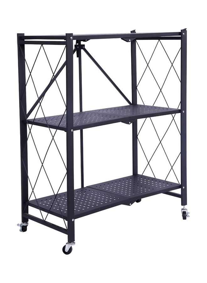 رف مكون من طبقتين أسود 72x34x85سم  - Image 2