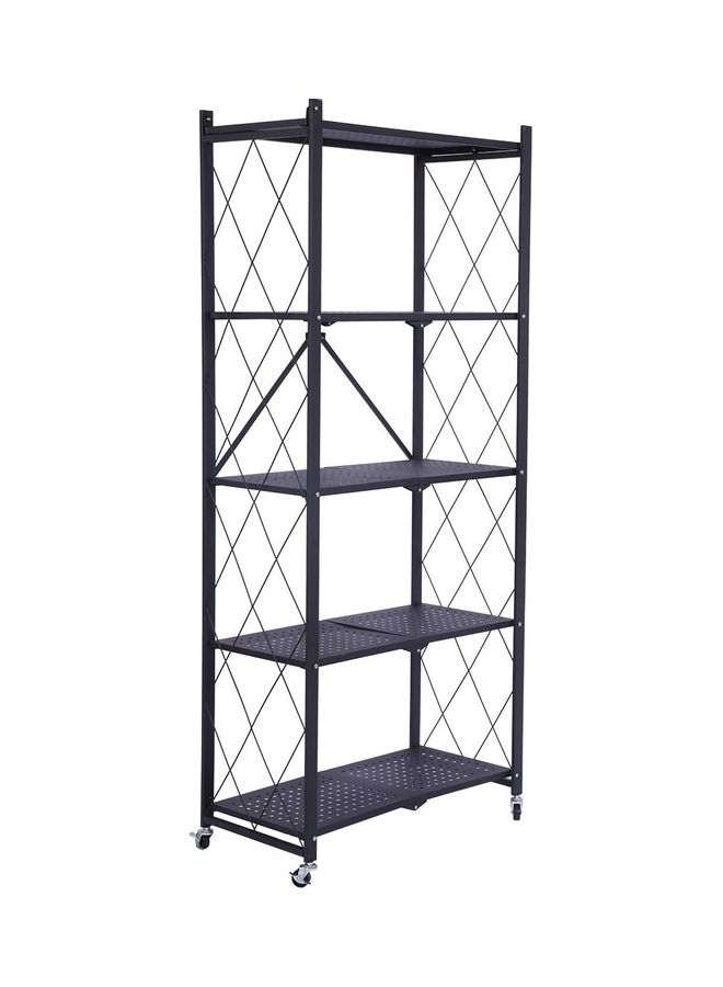 5-Tier Rack Black 162x11x39cm - Image 2