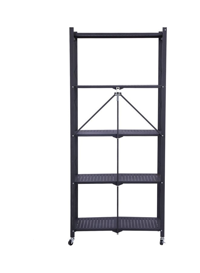 5-Tier Rack Black 162x11x39cm - Image 1