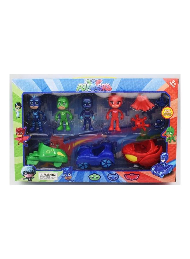 10-Piece PJ Masks Collectible Figure Set with Cars - Image 1