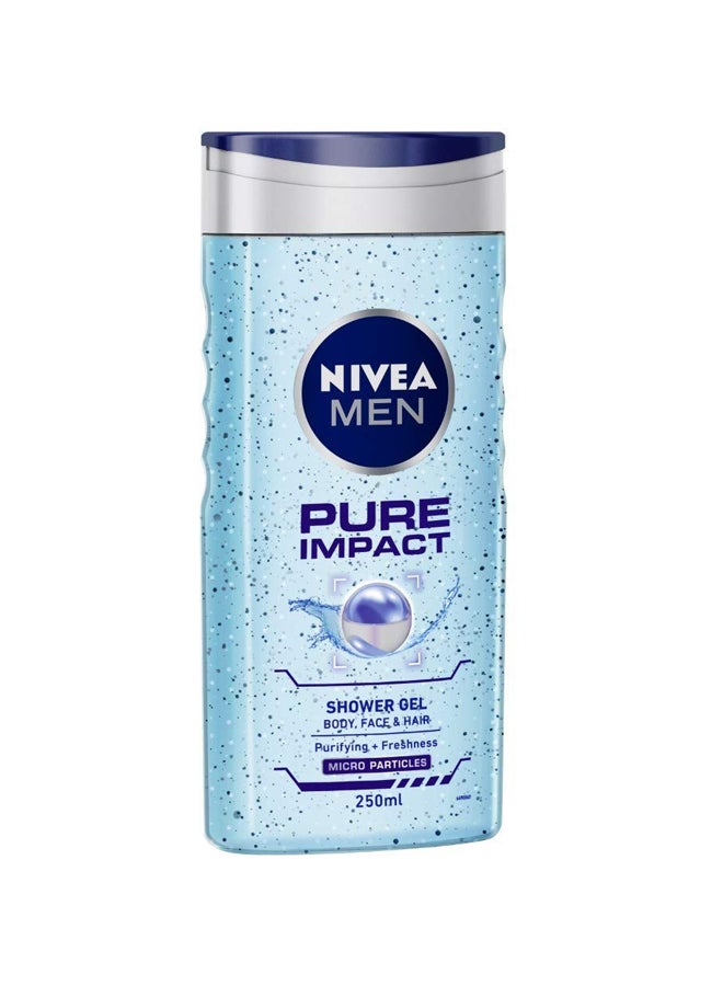 Nivea Pure Impact Shower Gel Blue/Clear 250ml - Image 2