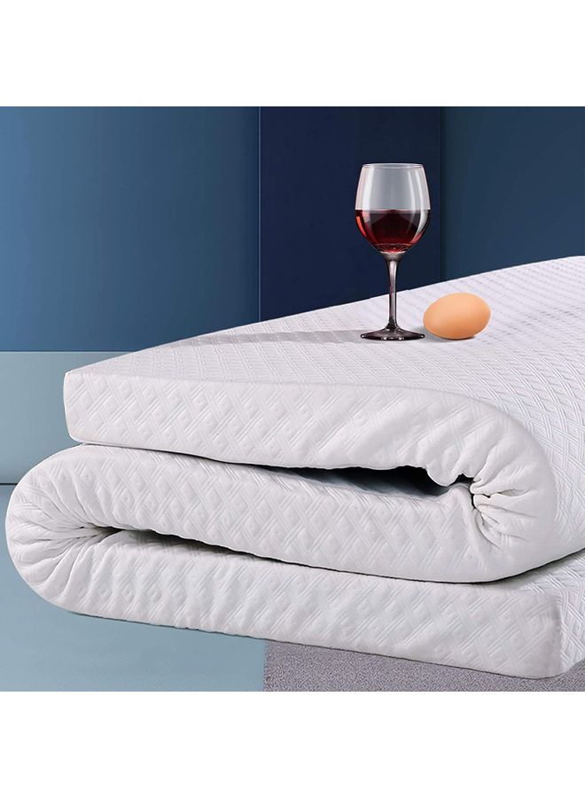 DEEP SLEEP Every Night Visco Mattress Topper With Removable Knitted Fabric Cover memory_foam White 140x190cm  - Image 2