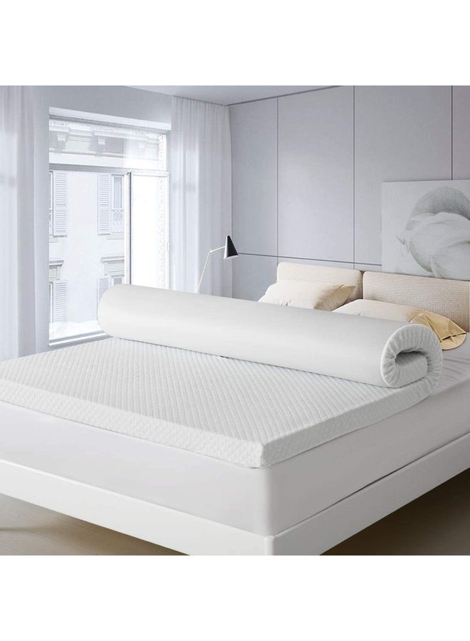 DEEP SLEEP Every Night - Visco Mattress Topper With Removable Knitted Cover Memory Foam White 180x200cm - Image 1