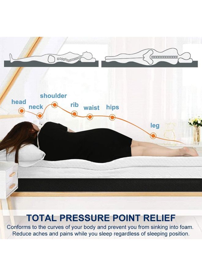 DEEP SLEEP Every Night - Visco Mattress Topper With Removable Knitted Cover Memory Foam White 180x200cm - Image 1