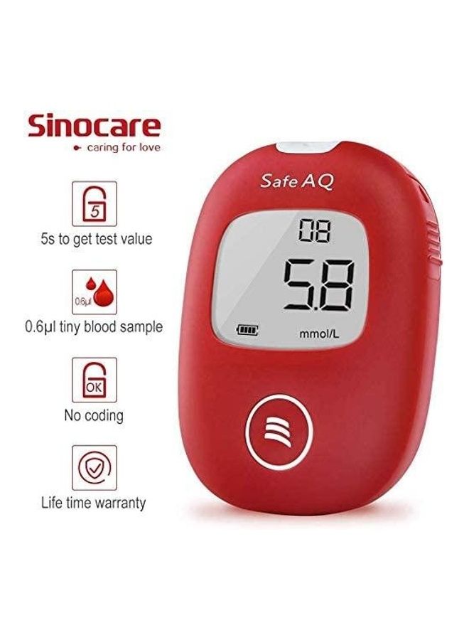 Sinocare Safe Aq Voice Blood Glucose Meter With 50 Test Strips & Lancets