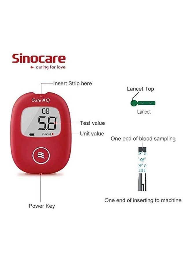 Sinocare Safe Aq Voice Blood Glucose Meter With 50 Test Strips & Lancets