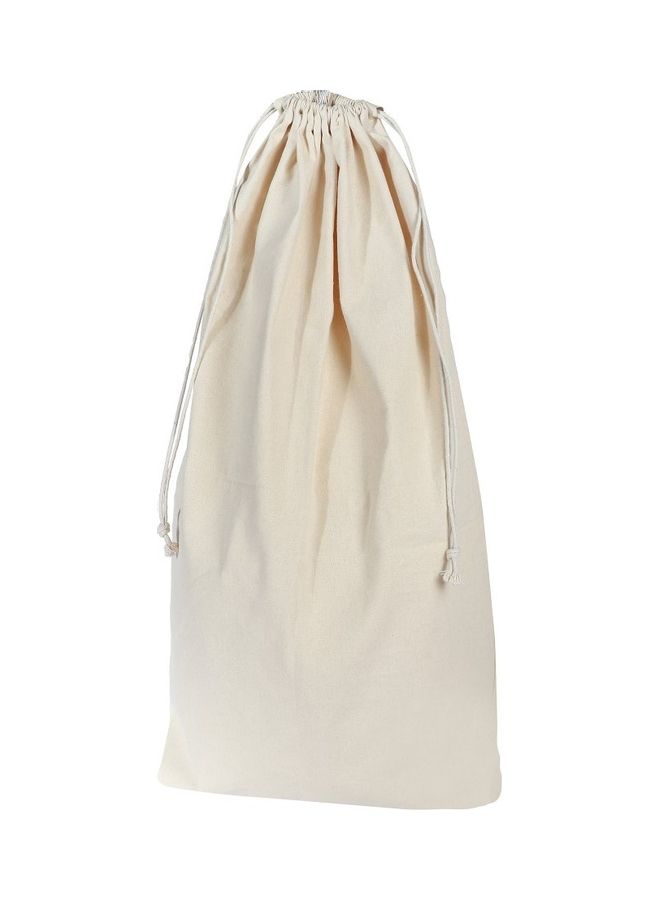 Green Bag Drawstring Pattern Bottle Holder Jute Bag Beige One Size  - Image 1
