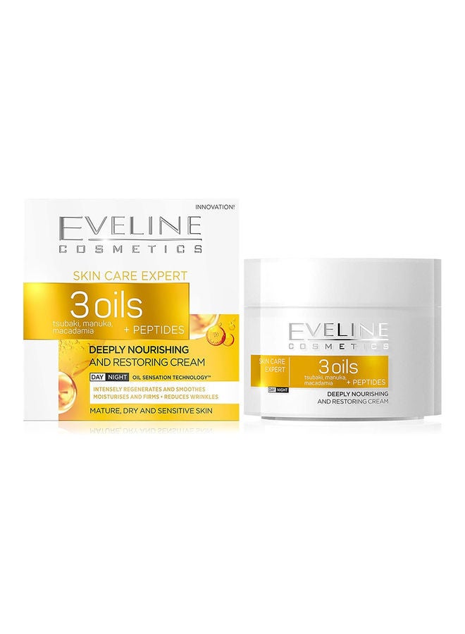 Eveline 3 Oils+ PEPTIDES Deeply Nourishing Day-Night Cream 50ml