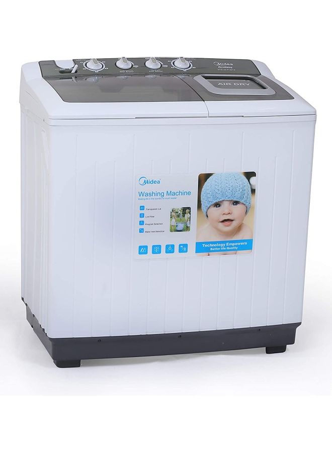 مديا غسالة التحميل العلوي النصف أوتوماتيكي بالحوض المزدوج بسعة 12KG كجم MTE120P1201Q أبيض/ رمادي - Image 2