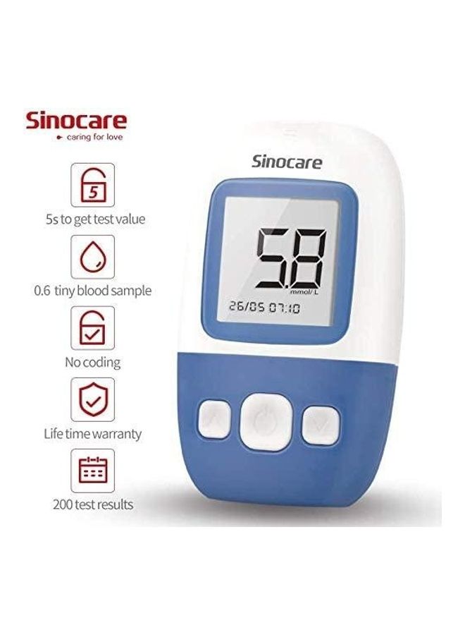SINOCARE - Safe AQ Angle Blood Glucose Monitoring System With 50 Test Strips And Lancets - Image 1