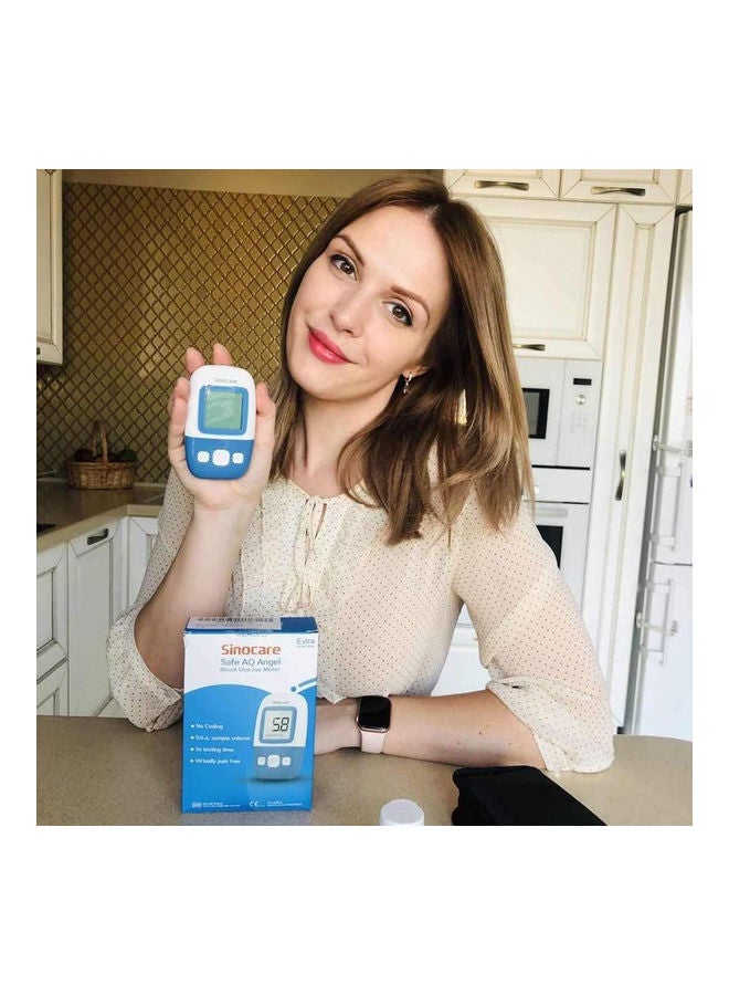 SINOCARE - Safe AQ Angle Blood Glucose Monitoring System With 50 Test Strips And Lancets - Image 1