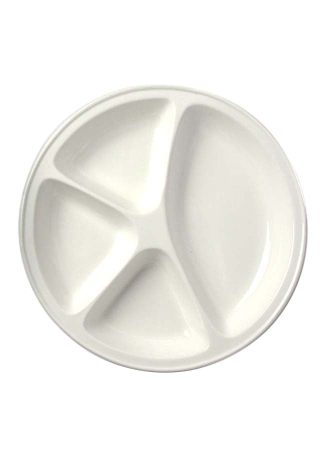 سكوالو طبق تقديم بتصميم مقسّم أبيض 30سم - Image 2