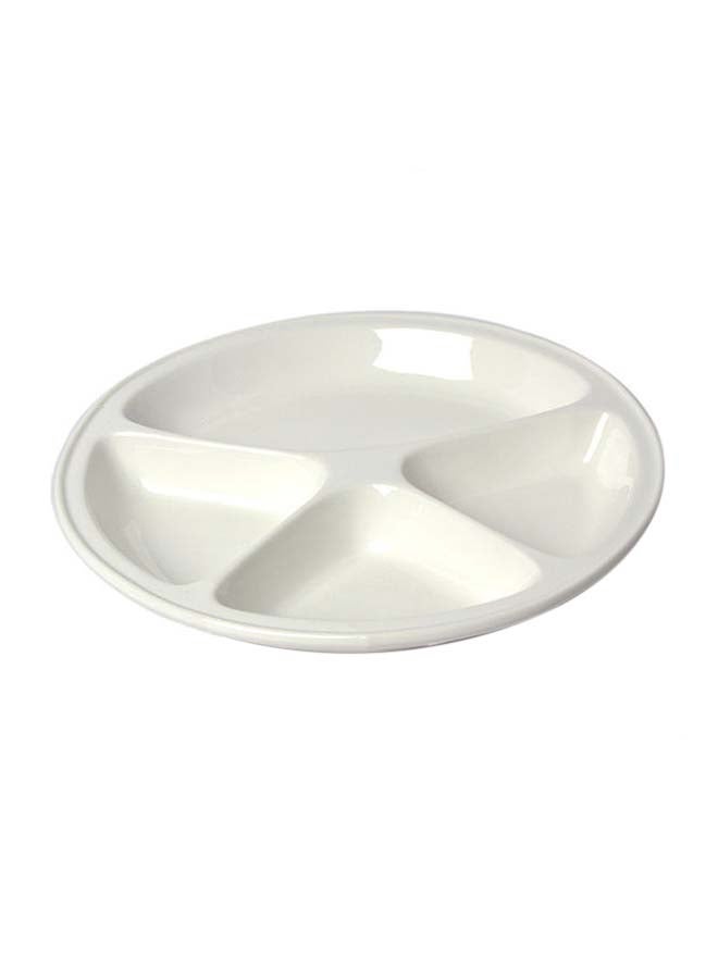 سكوالو طبق تقديم بتصميم مقسّم أبيض 30سم - Image 3