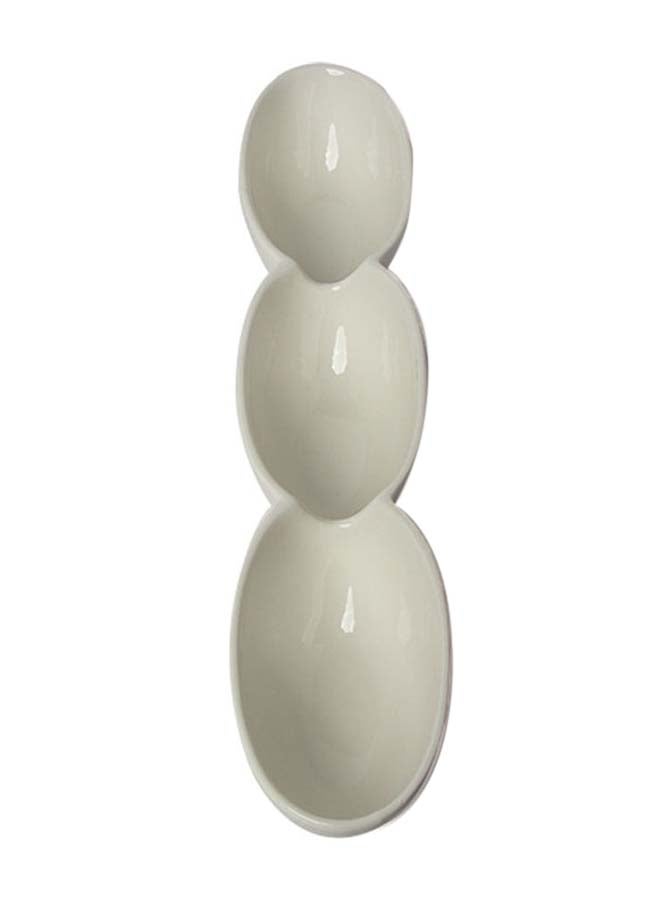 سكوالو طبق تقديم مقسم أبيض 38x7.5x5.5سم - Image 3