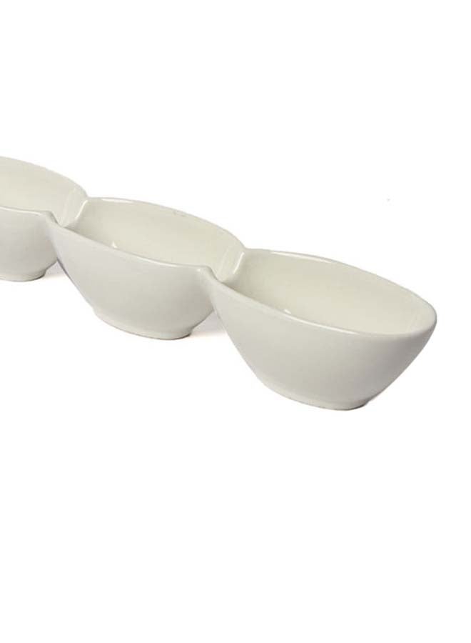 سكوالو طبق تقديم مقسم أبيض 38x7.5x5.5سم - Image 2