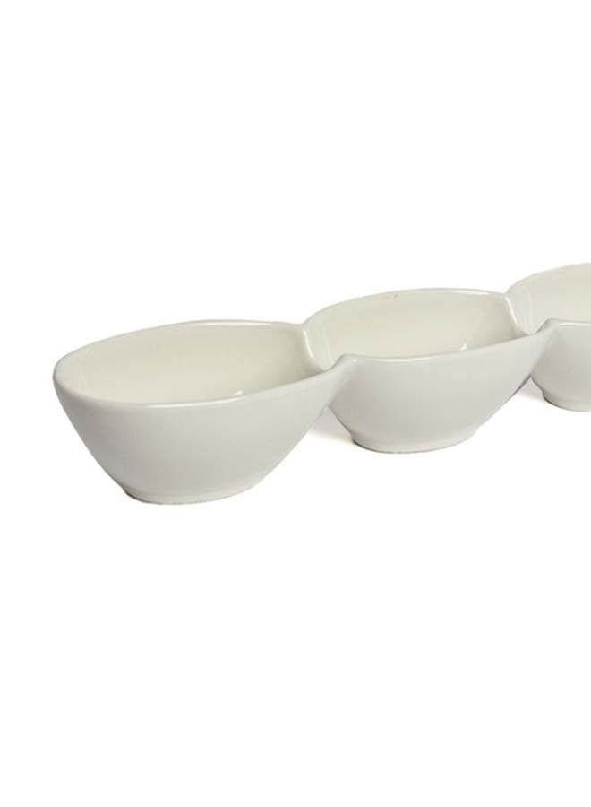 سكوالو طبق تقديم مقسم أبيض 38x7.5x5.5سم - Image 4