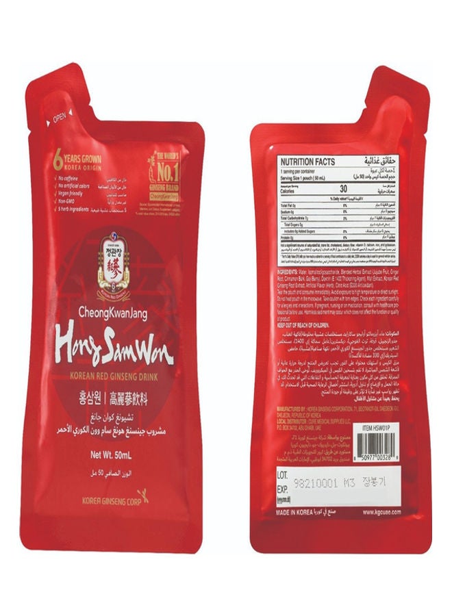 CheongKwanJang - [Hong Sam Won] | Korean Red Ginseng Drink 50ml X 10 Pouches - Image 1