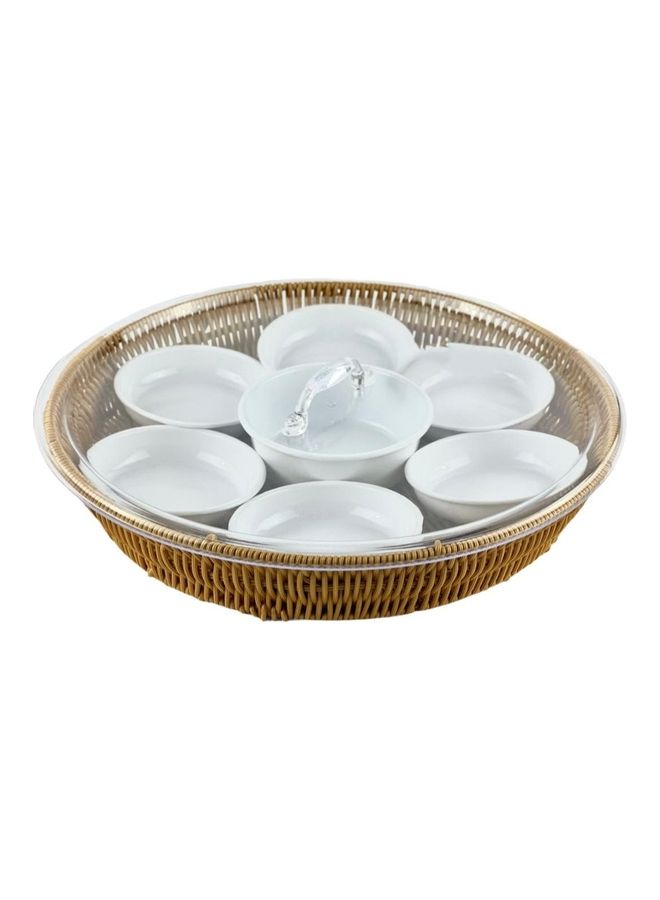 AFAQ - Round Breakfast Tray Beige 35cm - Image 1