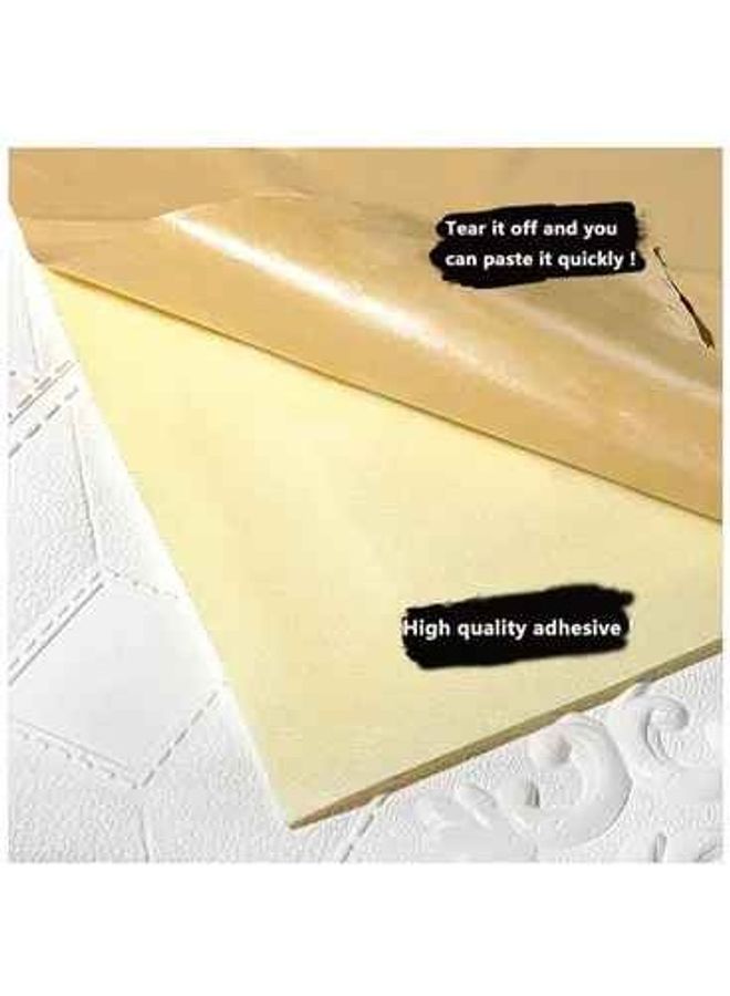 fashionhome 5-Pieces 3D Pattern Decorative Carving Wall Sticker Cream/Gold 70 x 0.5 x 70cm  - Image 3