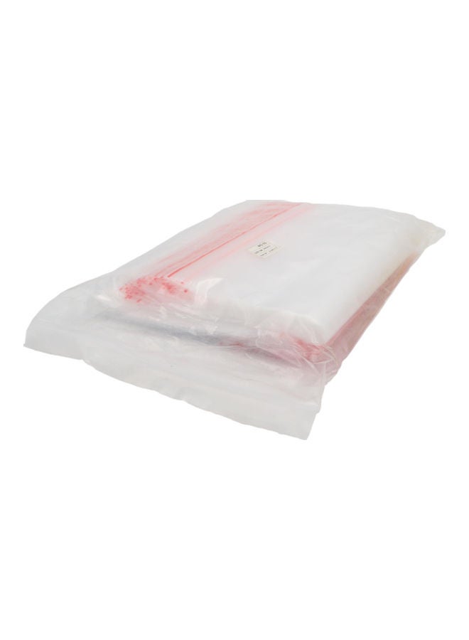 50 Pieces Polypropylene Zipper Bag     Clear/Red   8 x 12 in Clear/Red - Image 5