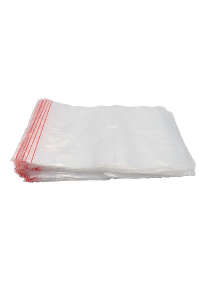 100 Pieces Polypropylene Zipper Bag     Clear/Red   5 x 7 in Clear/Red - Image 3