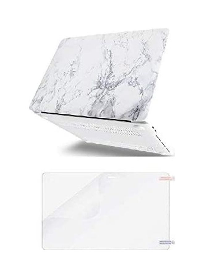 Protective Case Cover with Screen Protector for Apple MacBook Air 13-Inch White/Black - Image 1