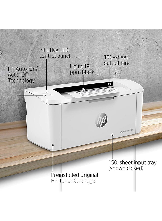 HP LaserJet Pro M15a Printer , Up to 19 Page Per Minute - [W2G50A] White - Image 3