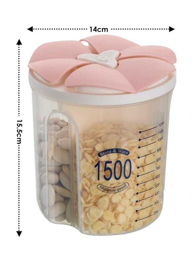 إيونتو حافظة طعام بثلاثة أقسام مع غطاء شفاف/وردي 1500ملليلتر - Image 3