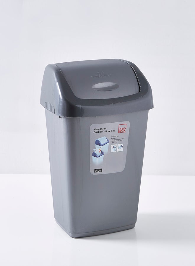 Home Box Plastic Dust Bin Grey 9Liters  - Image 2