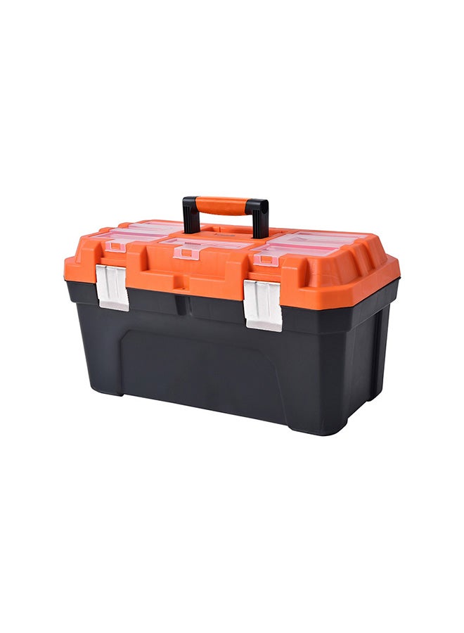 Tactix - 22.5 Inches Plastic Storage Tool Box Hd With Lift-Out Carry Tray, Built-In Organization Compartments, Black/Orange, Dimensions: 57.2W X 30D X 29.5H Cm- 320114 - Image 1