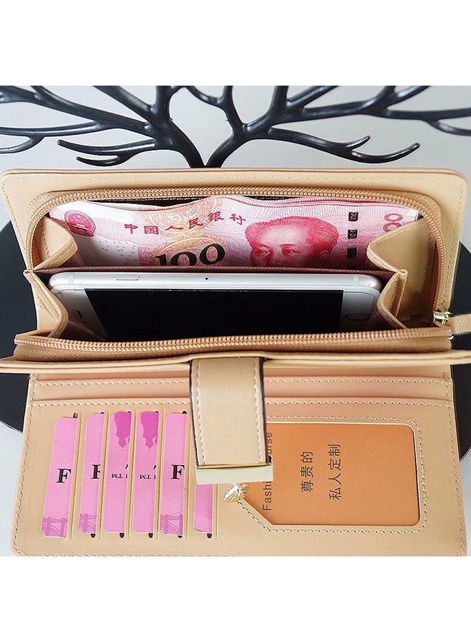 فليلي محفظة كاجوال أنيقة وخفيفة الوزن بيج / الذهب - Image 4