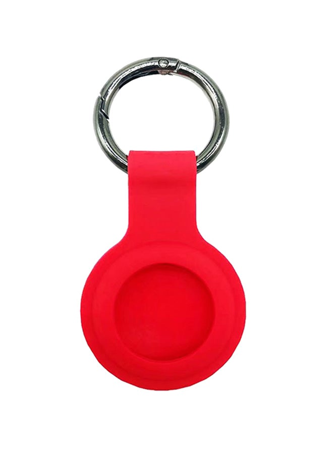 VILILY Silicone Protective Case Cover for Apple Airtag Smart Tracker Red/Silver  - Image 1