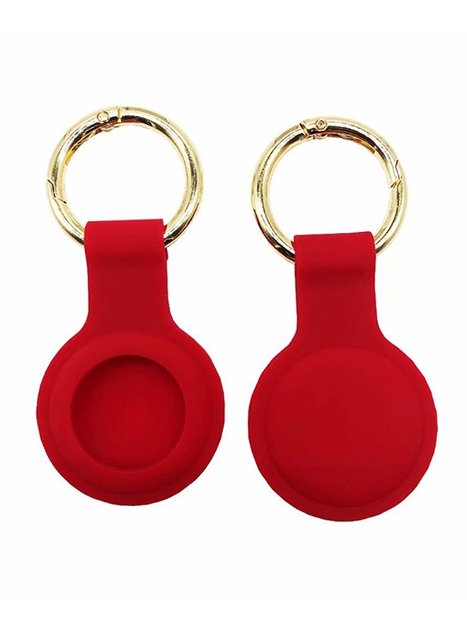 VILILY Silicone Protective Case Cover for Apple Airtag Smart Tracker Red/Gold  - Image 4