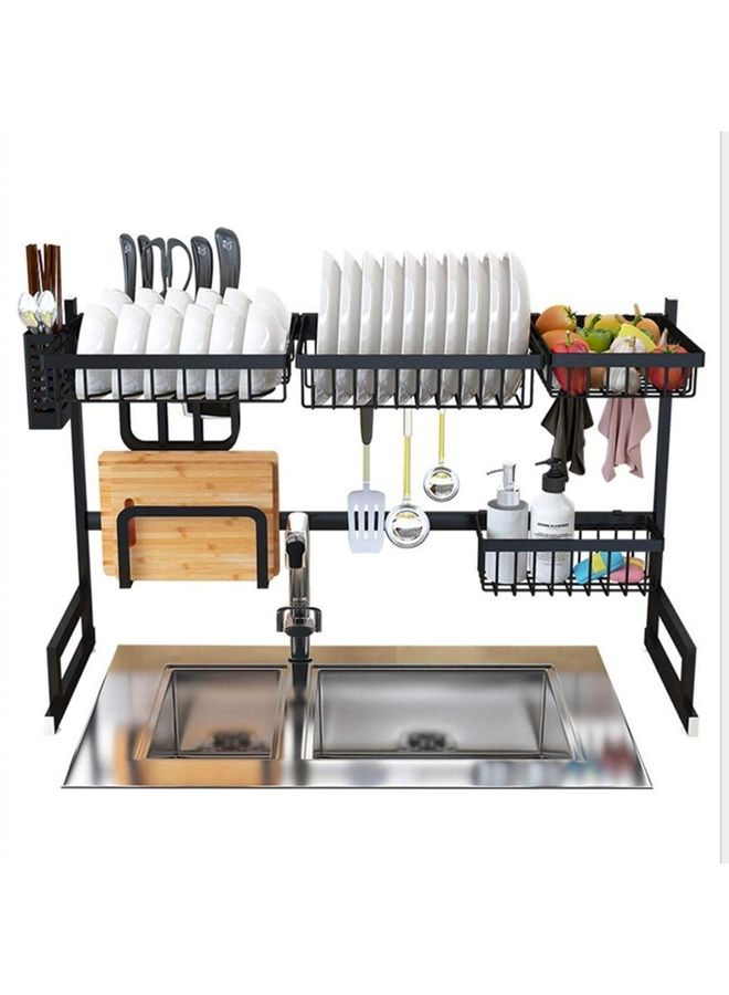 Generic - Stainless Steel Dish Drying Rack Black 85x32x52cm - Image 1