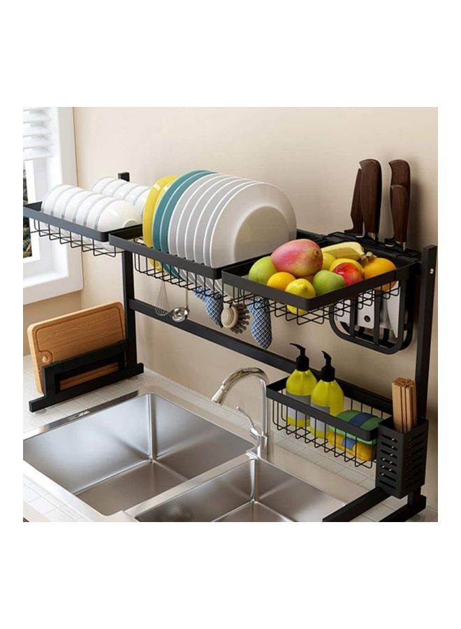 Generic - Stainless Steel Dish Drying Rack Black 85x32x52cm - Image 1