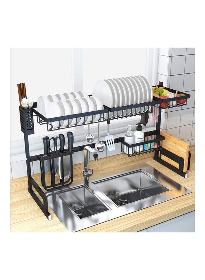 Generic - Stainless Steel Dish Drying Rack Black 85x32x52cm - Image 1