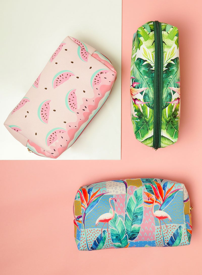 Aila Canvas Makeup Bag Tropical - Image 5