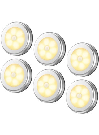 طقم مصابيح LED توضع تحت الخزانة مع جهاز استشعار مكون من 6 قطع أبيض دافئ - v1623657294/N48083058A_1