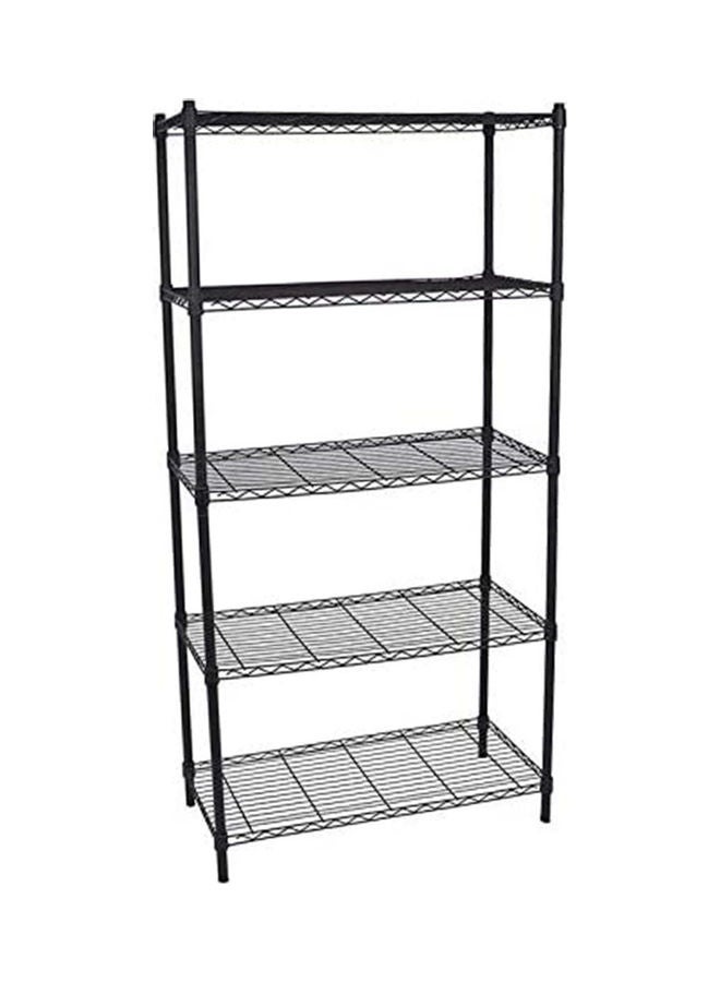 Multipurpose Stainless Steel Storage Rack Black 60x34x150cm - Image 1