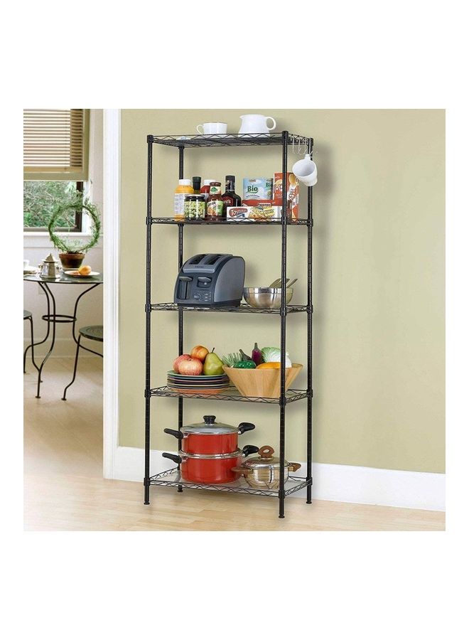 Multipurpose Stainless Steel Storage Rack Black 60x34x150cm - Image 2