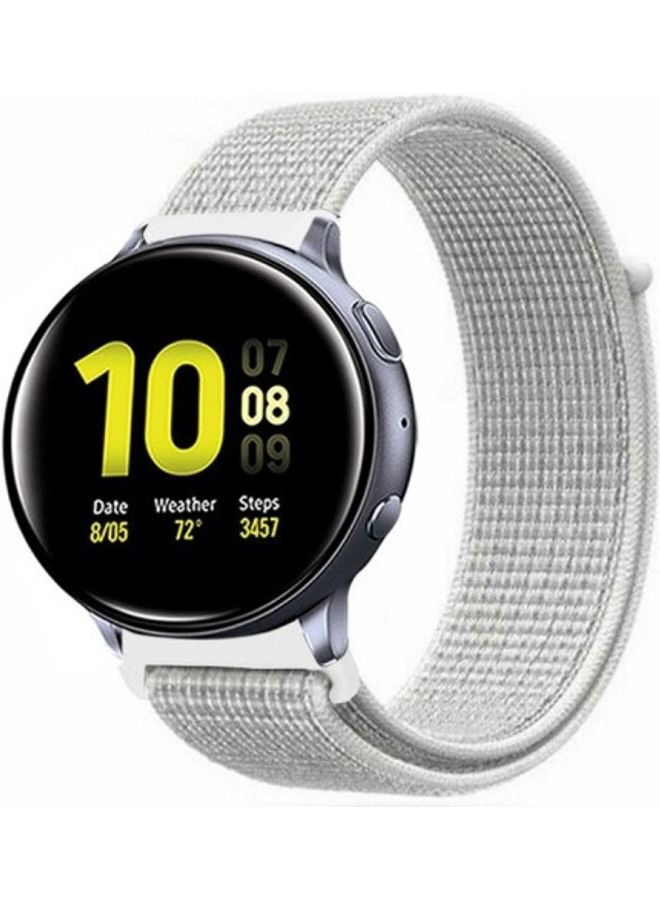 MARGOUN Replacement Nylon Band For Samsung Galaxy Watch Active/Active 2 Summit White - Image 1