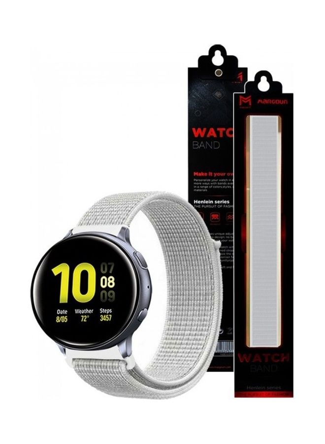 MARGOUN Replacement Nylon Band For Samsung Galaxy Watch Active/Active 2 Summit White - Image 2