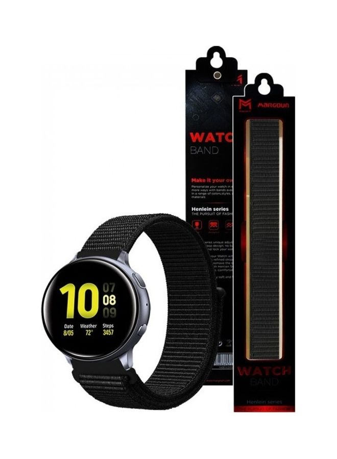 MARGOUN Replacement Nylon Band For Samsung Galaxy Watch Active/Active 2 Black - Image 2