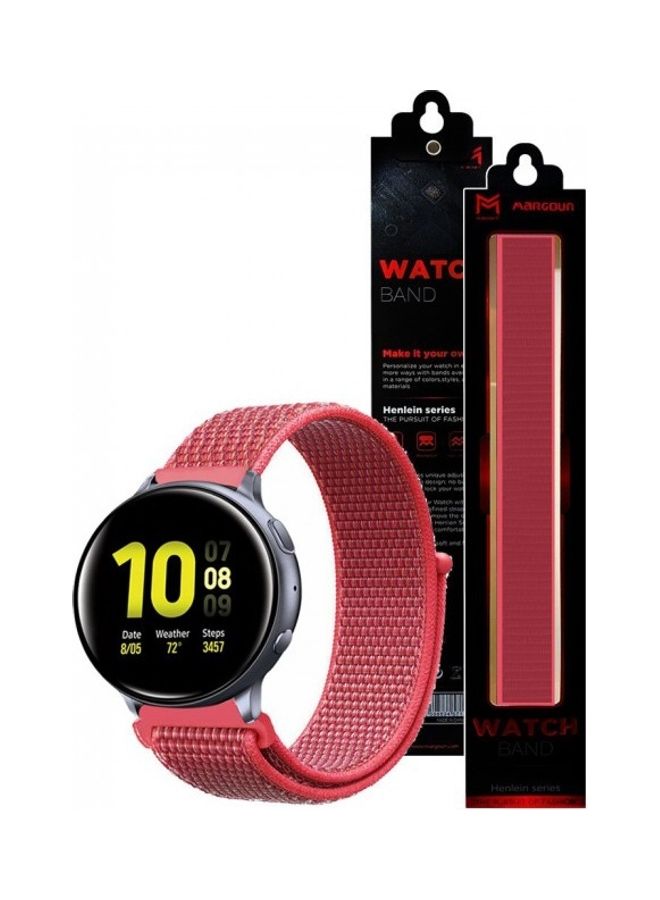 MARGOUN Replacement Nylon Band For Samsung Galaxy Watch Active/Active 2 Hibiscus Red  - Image 2