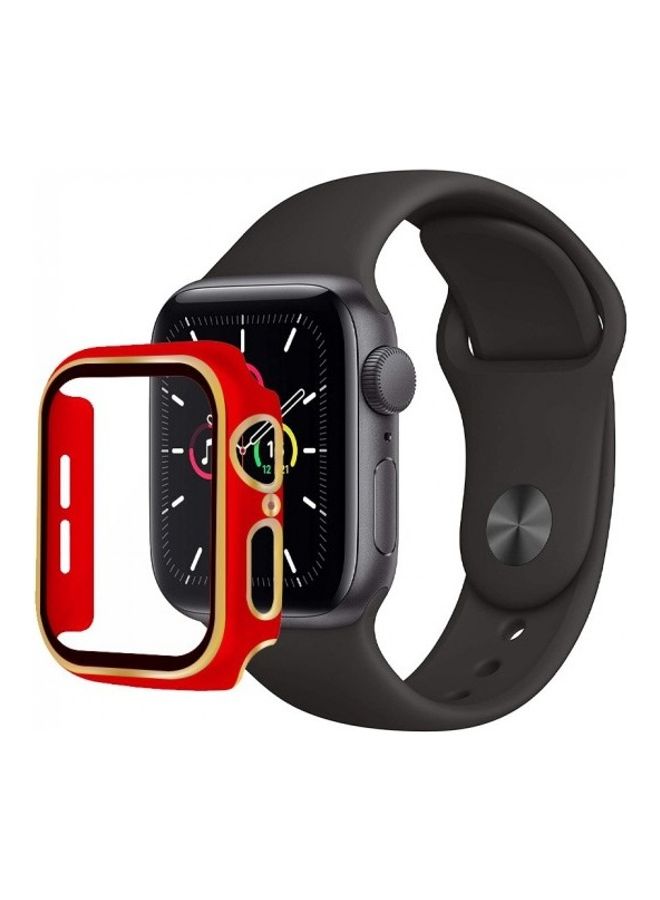 مارجون غطاء حماية واقٍ لساعة أبل مقاس 40 مم شفاف/ أحمر/ ذهبي - Image 1