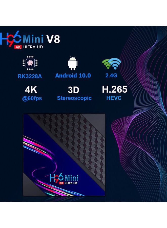 H96 - Mini 4K Ultra HD Android TV Box V8 Black/Purple/Blue - Image 1