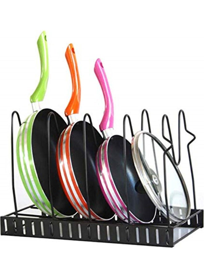 Stainless Steel Pan Storage Rack Black 38x20x26cm - Image 1