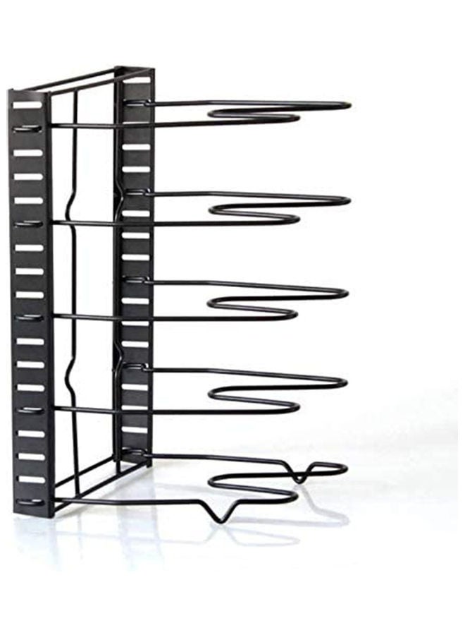 Stainless Steel Pan Storage Rack Black 38x20x26cm - Image 2